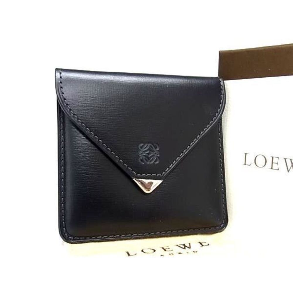 LOEWE Anagram Leather Wallet Case Black